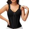 Women Zipper Double Layer Tight Waist Tummy Control Shaping Body Shaper Vest