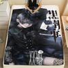 1PC Black Butler Print Flannel Blanket, High Quality All Seasons, Home Decor, Warmth and Comfort, Perfect for Christmas Gifts