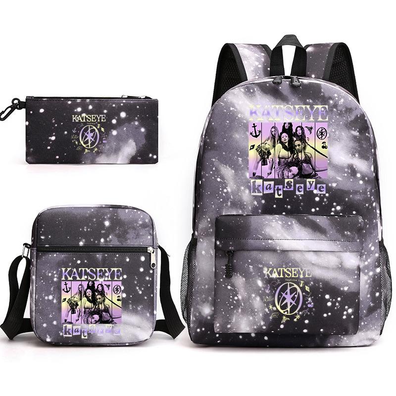 Global Girl Group Print 3Pcs Backpack Set Laptop Backpack Crossbody Bag Pencil Case Fashion Student SchoolBag Fan Gift Mochilas