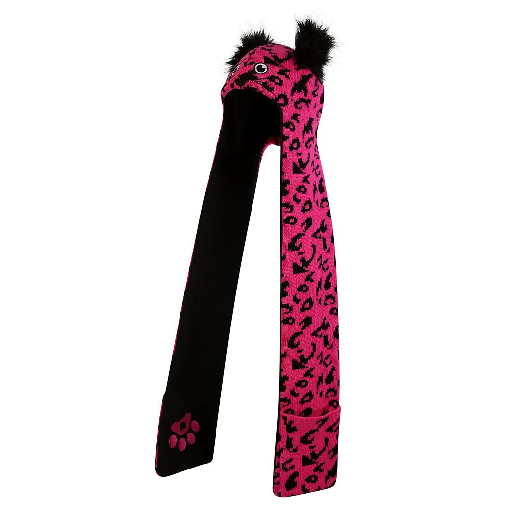 Childrens/Kids Snowplay Leopard Print 3 In 1 Hat Scarf