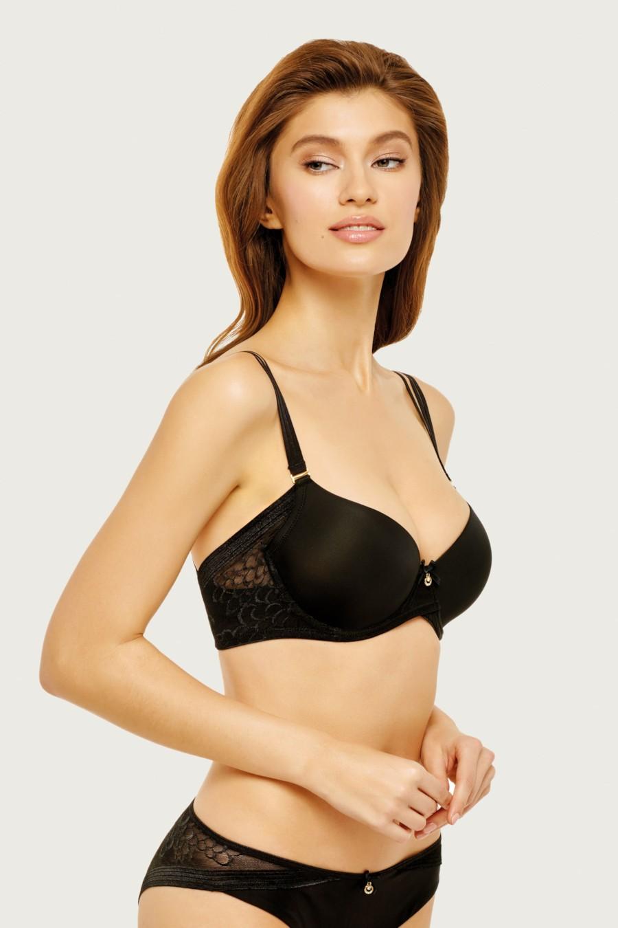 

Бюстгальтер с уплотнённой чашкой Marc & Andre (65053) 80A прозорий колір чорний