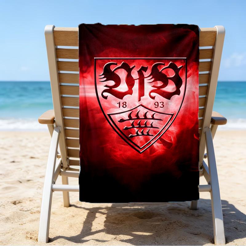 Vfb Fc Crest Printed Beach Towel, Super Soft Microfiber, Perfect Gift Birthday, for Pool, Beach, Travel, for family and friends