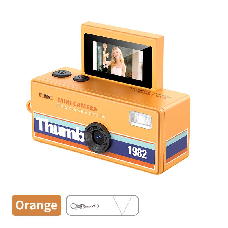 Retro Mini Palcová Kamera, HD Foto a Video, Výklopný Displej pro Selfie, Přenosný Digitální Fotoaparát pro Studenty