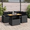 Vidaxl 5-Cz. Set da Salotto per Giardino, Cuscini, Rattan Nero PE
