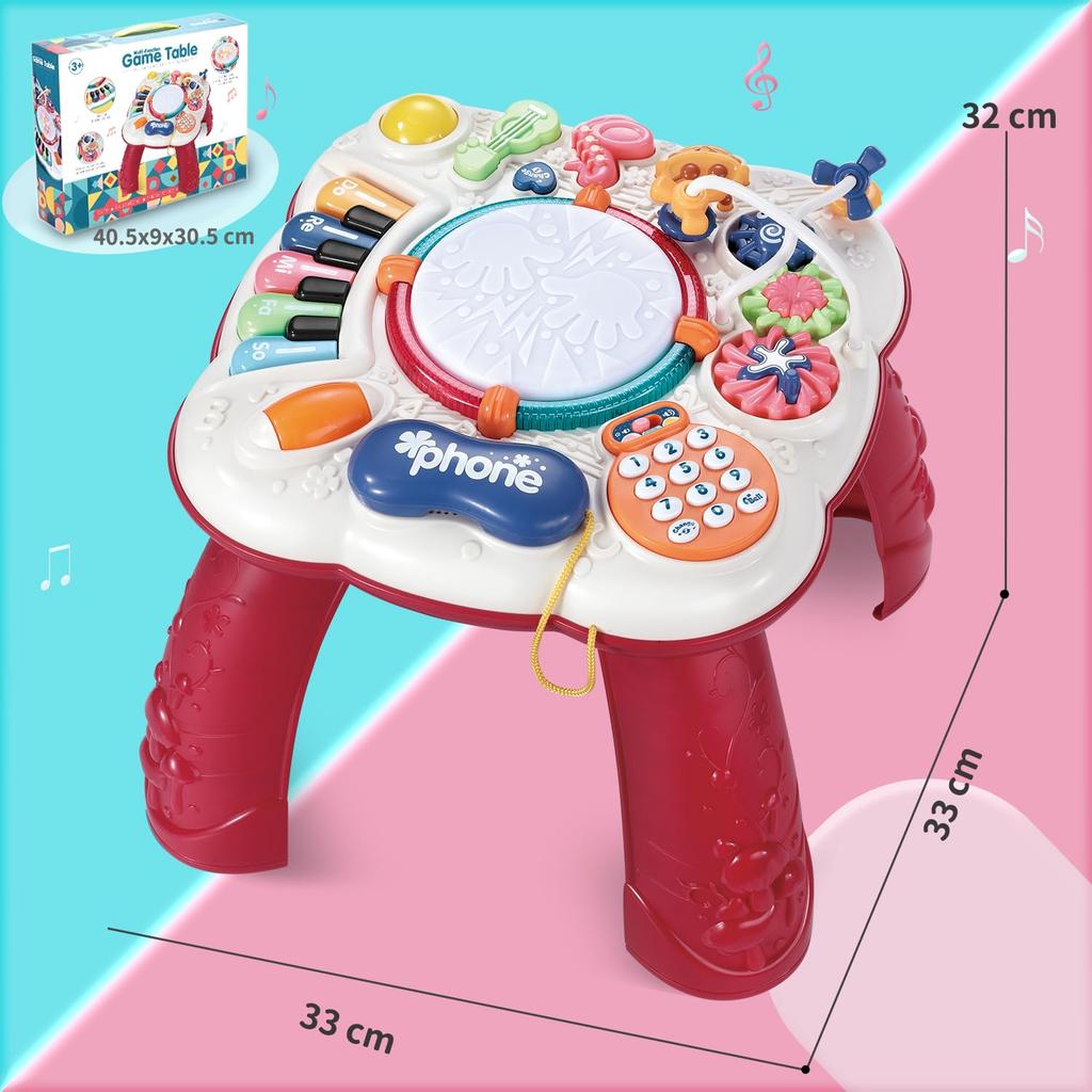 Jecimco Musical Toys Multifunctional Musical Table Early Development Bead Coaster Looping Educational Toys Instrument Toys Boys Girls Electronic