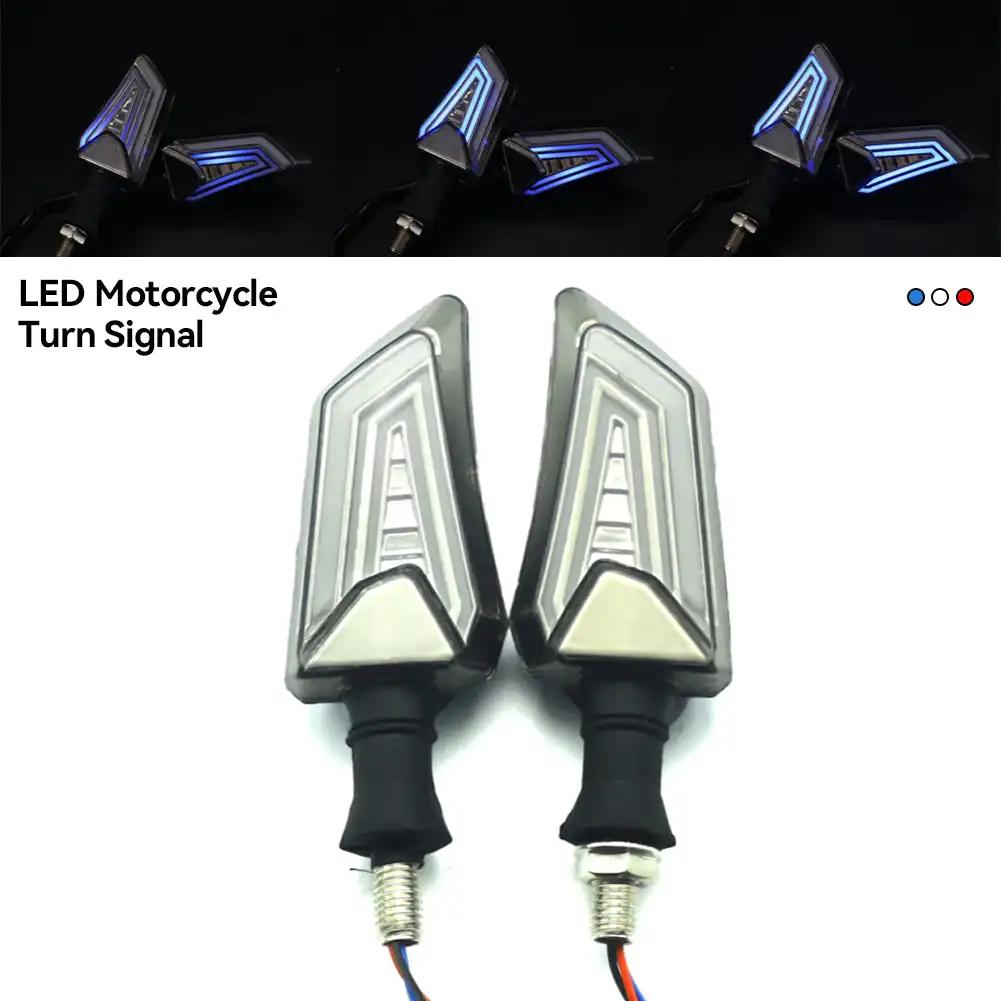 2Pcs Motorcycle LED Turn Signals Light Indicator Lamp Flowing Water Blinker IP68 Waterproof Motorcycle Tail Flashing Lights