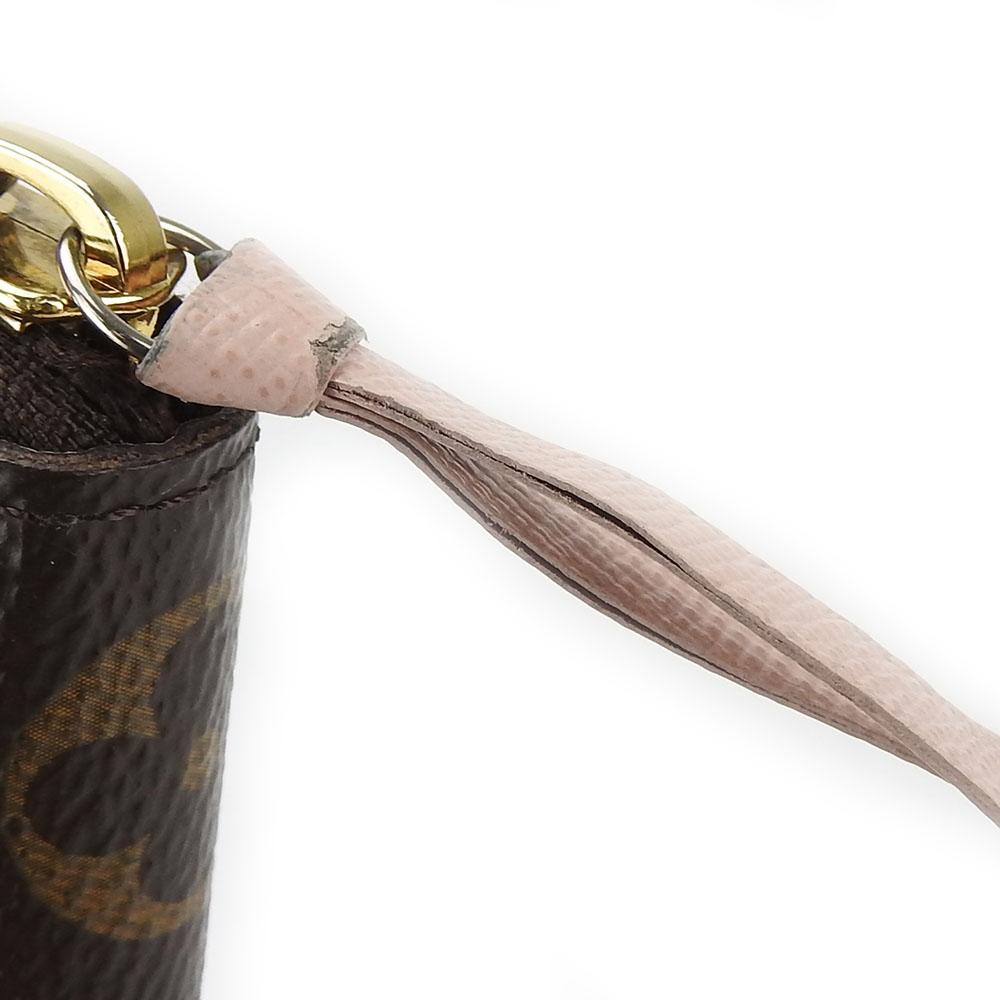 Used LOUIS VUITTON Purse Portefeuille Clemence M61298 Monogram Rose Valerie Brown Zip Around