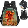 Lightweight Spine-Protection Backpack with Classic Wooden Stick Man Design for Primary School Boys, Grades 1-2