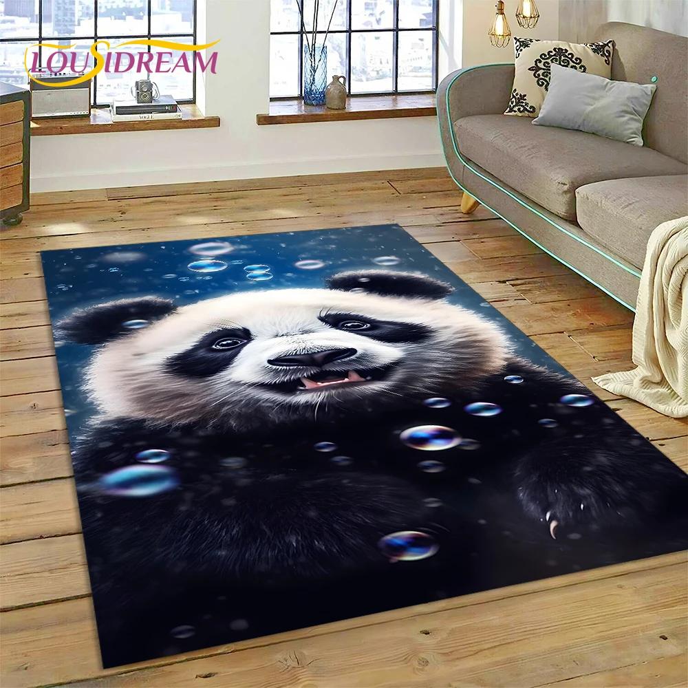 Cartoon Cute Panda Dream Animal 3D Rug Carpet for Living Room Bedroom Decor,Floor Mat Non-slip Decoration for Sofa Doormat Gift