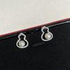 High End Jewelry Gourd Pearl Hollow Earrings Silver Needle Earnail Sub Gold Material Thick Gold Electroplating
