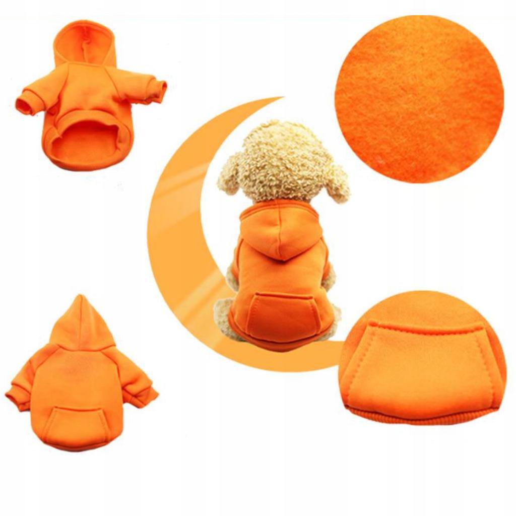 Dog Clothes Vest Jacket Sweatshirt With Hood Insulated Size S