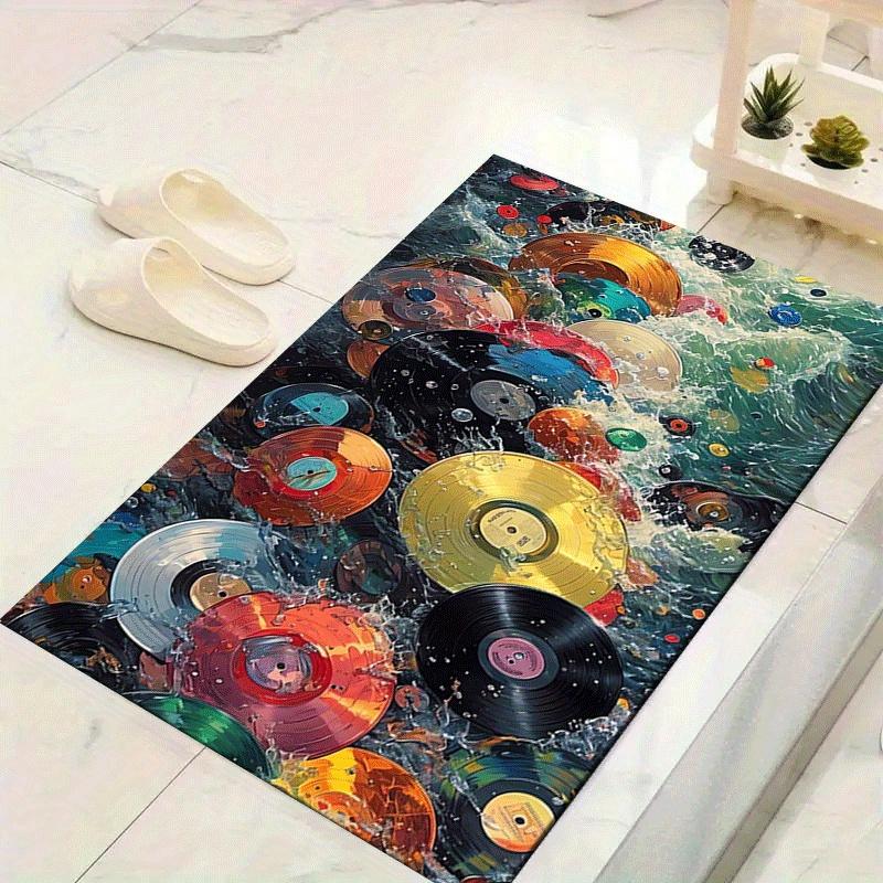 

1pc Vinyl Pattern Area Rug, Anti slip Non Shedding Stain Resistant Carpet 60cm by 90cm