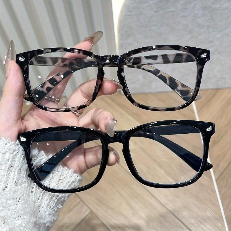 

Fashion Retro Big Square Frame Blue Light Blocking Glasses Unisex Office Work Glasses UV Protection Anti-Reflective Computer Gog