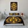 Golden Mandala Meditation Set Decor Bedding Set with 1 Duvet Cover 2 Pillowcases Single Double King Queen, Gift