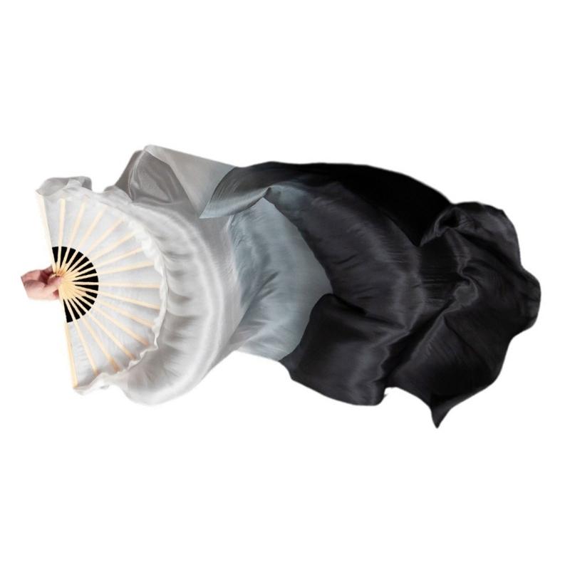 

Dyed Silk Fan Dance Long Fan Dance Props for Stage Performances