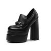 Fashion Double Waterproof Platform Thick Heel Mary Jane High-heeled Shoes Fashion Square Head Shallow Mouth Commuter Women Singles Shoes