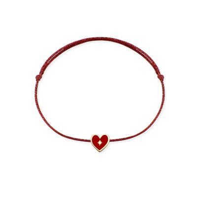 [Par Iyer] Bracelet Cordon Émail Pique Cœur Rouge Bh6B36642Yb210
