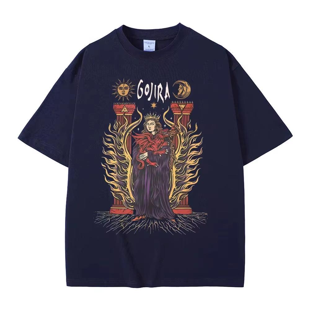 Metal Rock Band Gojira Merch Tshirt Magma T Shirt Fortitude Tshirt Unisexs Women Fashion Oversized Tshirt Cotton Vintage T Shirt