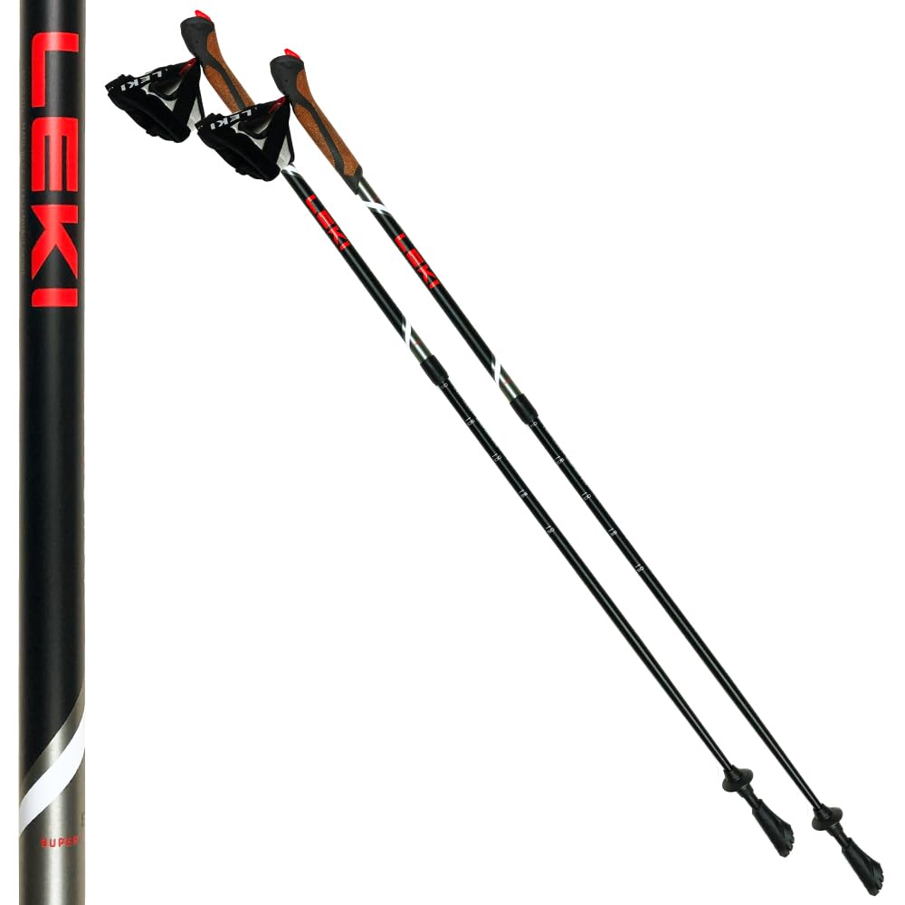 LEKI Nordic Walking Poles, Spin Short, Set of 2, with Replacement Rubber Bands, 1300438