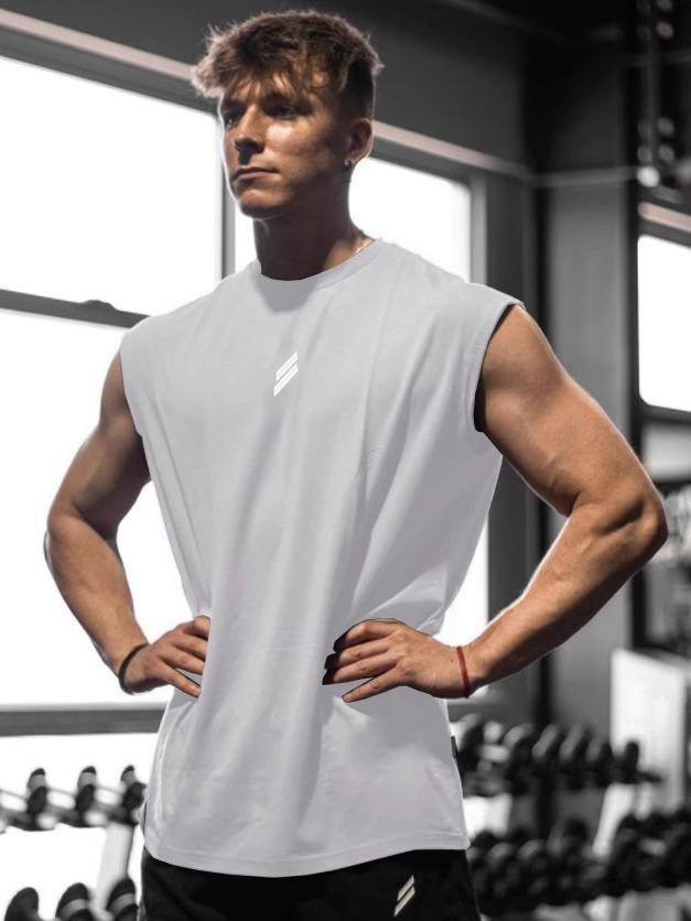 Camiseta sin mangas de malla transpirable de secado rápido para tallas grandes – Verano, para entrenar, informal, cuello redondo