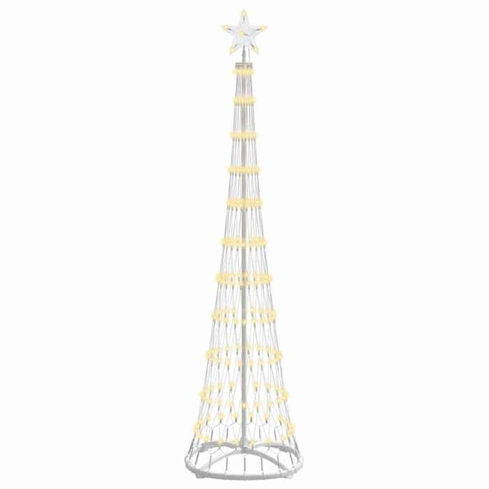 VidaXL Arbre de Noël LED Blanc chaud 51 x 51 x 190 cm Métal, Salon moderne, guirlandes lumineuses, déco de Noël 42018771