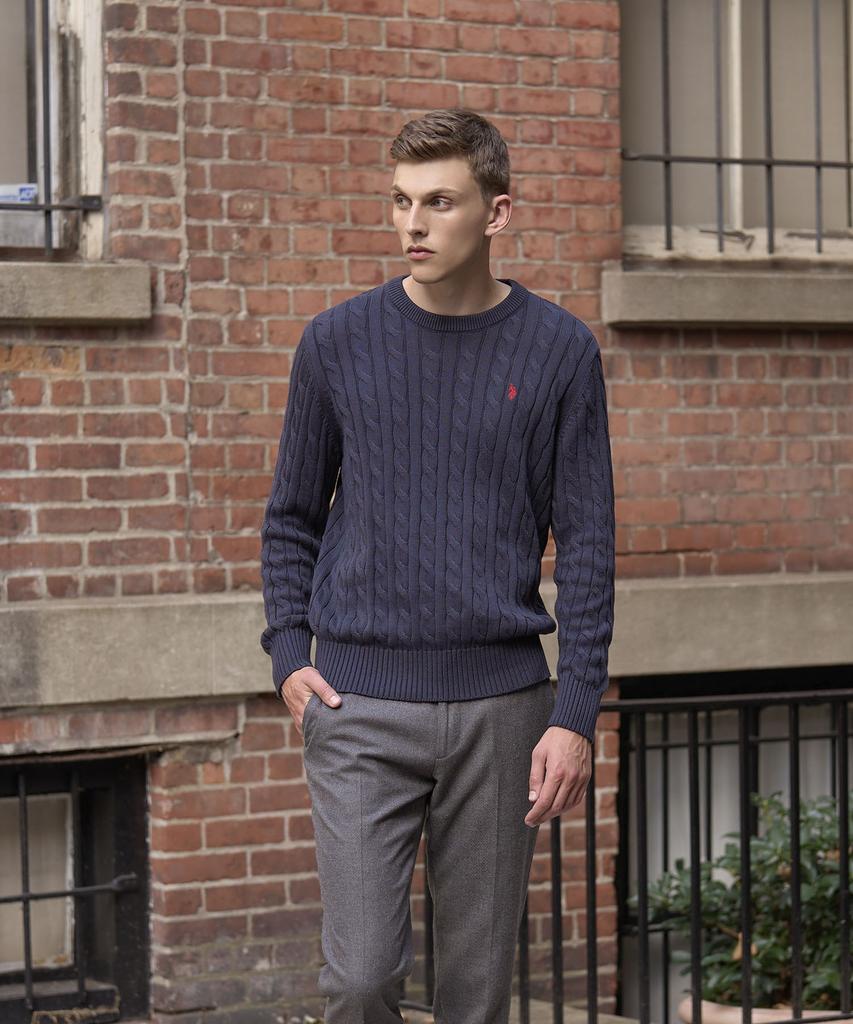 USPOLOASSN Cable Round Knit_Navy
