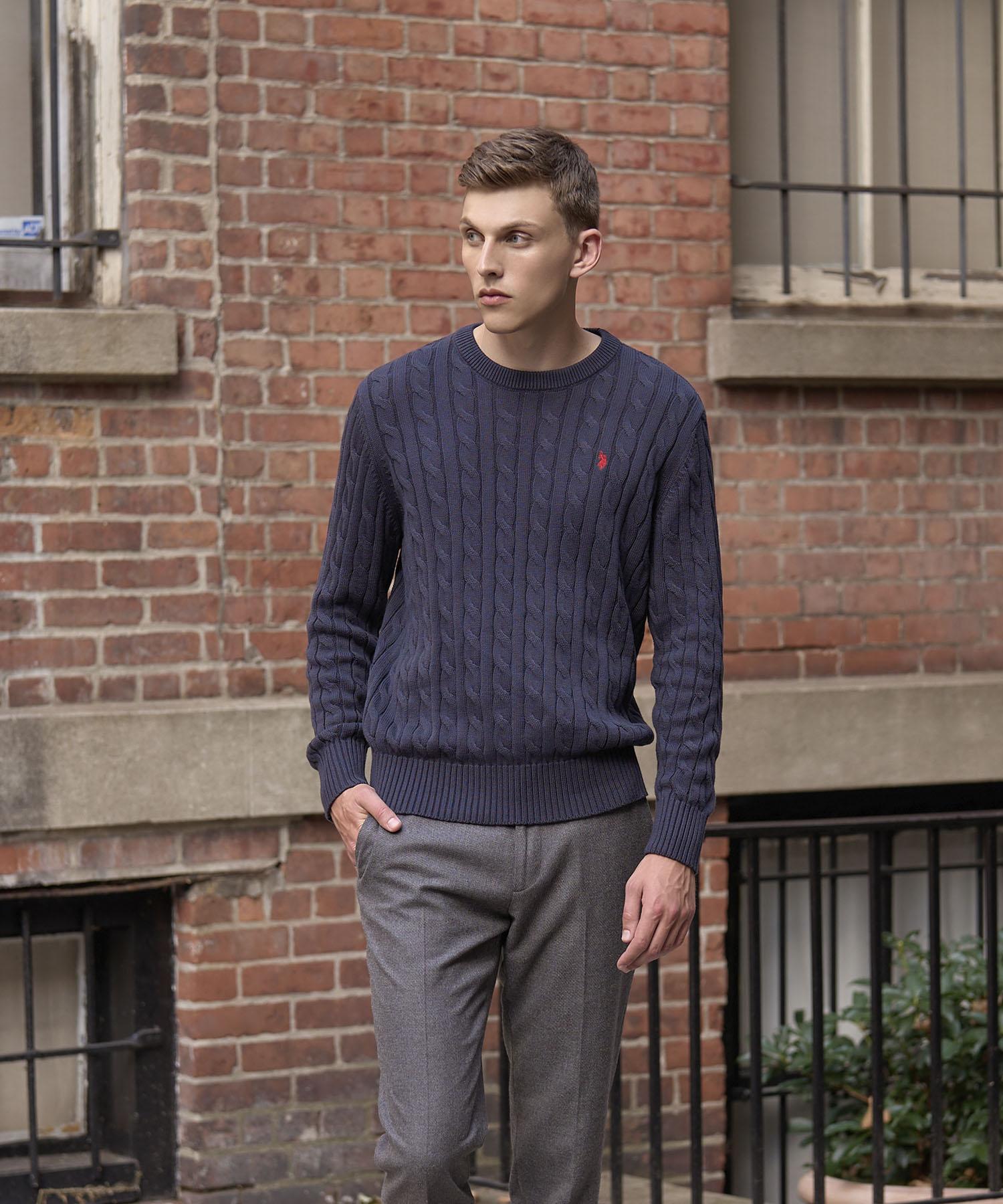 Us Polo Assn Cable Round Knit_Navy Navy/100
