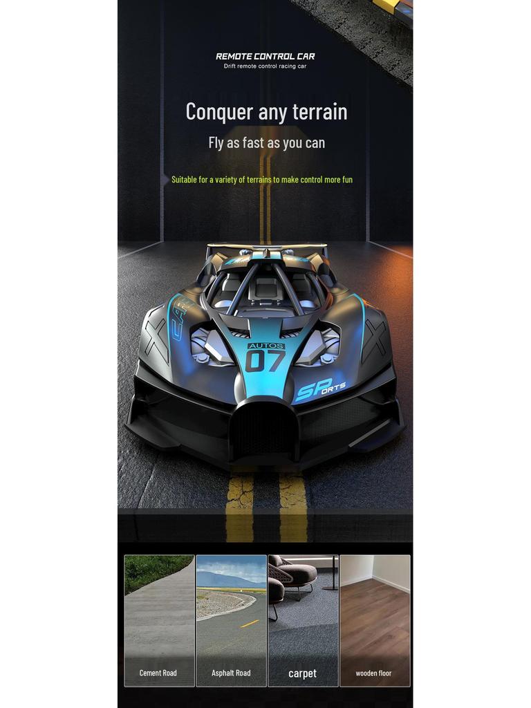 Mașină RC de curse cu telecomandă pentru copii - Patru direcții, reîncărcabilă, viteză mare, model durabil, jucărie pentru băieți
