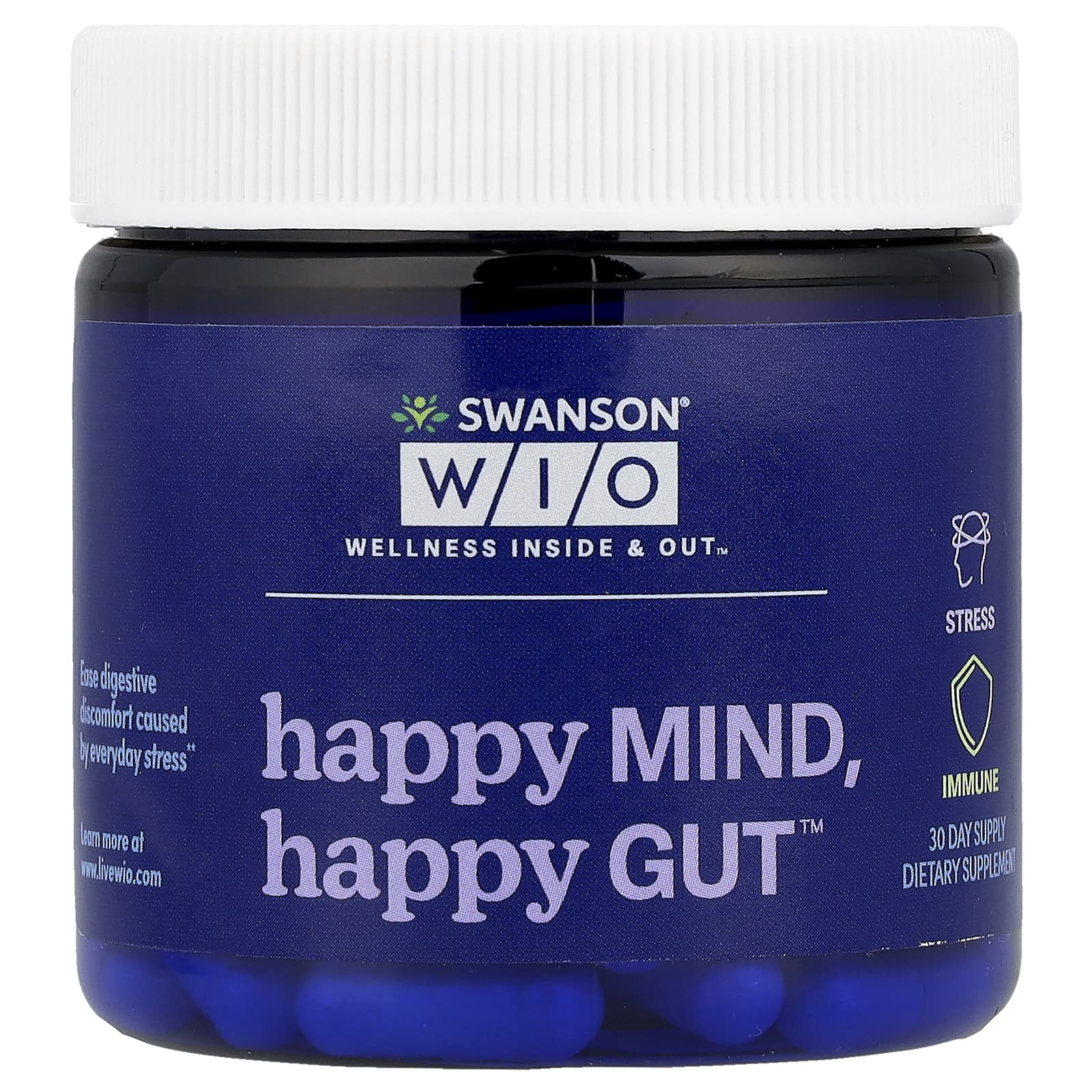 

Happy Mind, Happy Gut™, 30 Veggie Capsules