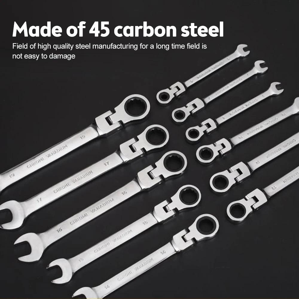Automatic Fast And Labor-Saving Dual-Use Open-Ended Universal 72-Tooth Ratchet Wrench Movable Head Open Plummer