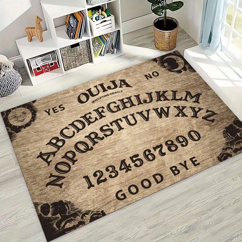 3D Retro Witch Ouija Gothic Spirit Board Rug for Bedroom Living Room Sofa Home Doormat Decor, Large Kids Play Non-slip Floor Mat