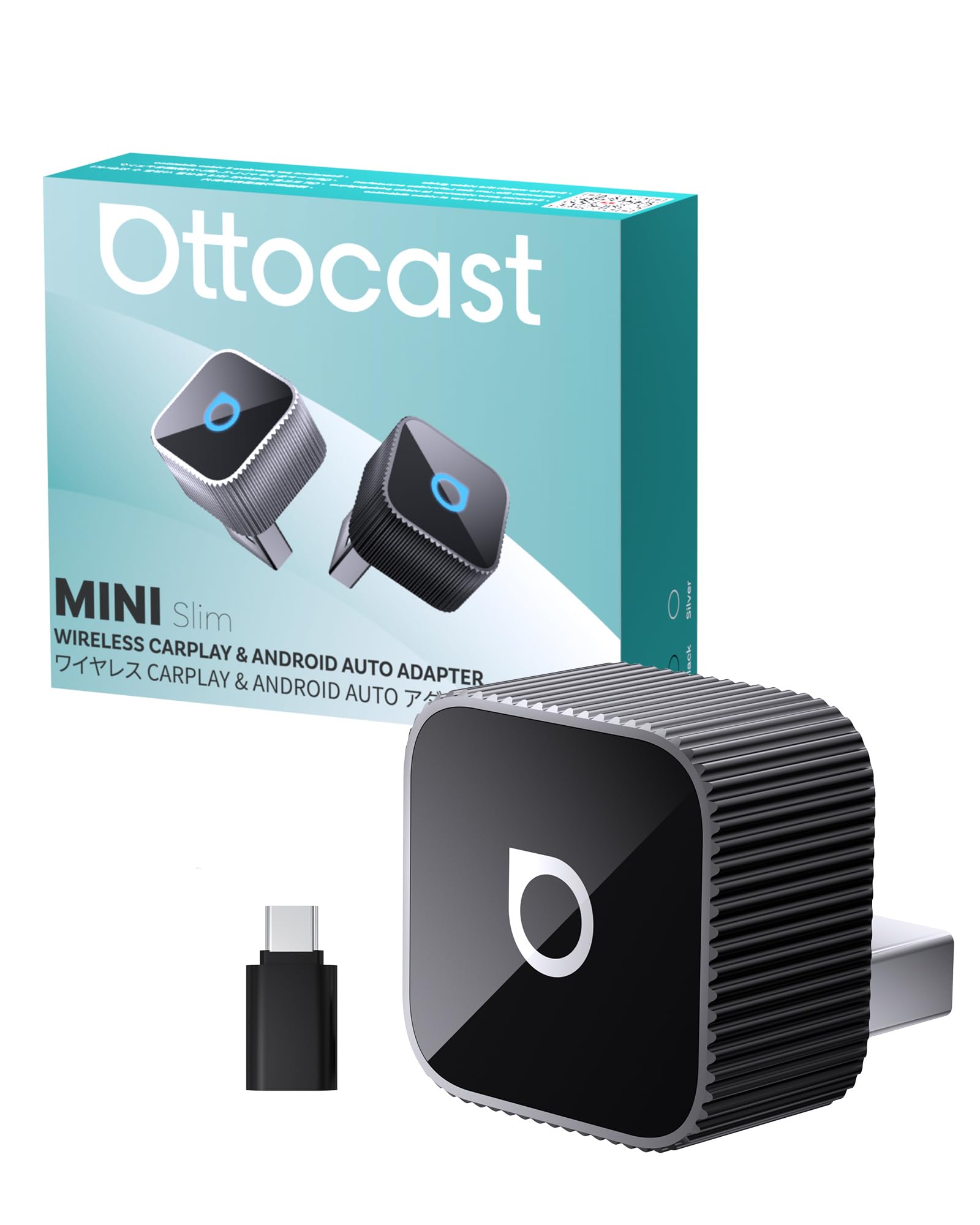 

Ottocast Mini Slim Ottocast Mini CarPlay Android Auto Wireless USB Car Adapter, Black, 2025
