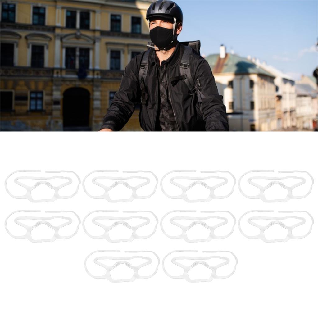 10Pcs Mask Brace Antifog Food Grade Silicone Freely Foldable Reusable Mask Support Frame for Outdoor   School
