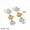 Simple Creative Fashion Geometric Texture Heart Pendant Earrings  Stainless Steel Shell Conch Shaped Earrings