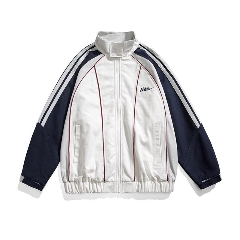 Mountain Style Striped Men's Casual Autumn Jacket with Contrast Colors