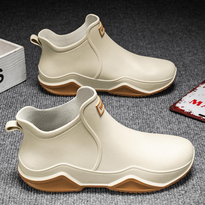 Fashion Fashionable Men's Women's Ankle Rain Boots Men's Non-slip Wear-resistant Waterproof Shoe Work Boots Suitable for Rainy Snowy Day