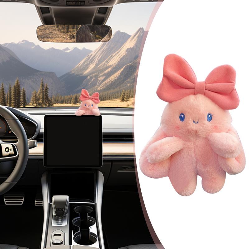 Car Screen Decoration Car Screen Center Console Bunny Doll Cute Bunny Plush Dolls For Automobil Display Screen Decor
