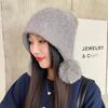 New hat women's autumn and winter warm knitted hat fleece thickened face small cycling windproof winter wool hat