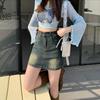 Women’s 2024 Spring High-Waisted Denim A-Line Mini Skirt, Anti-Exposure, Slimming, Hip-Hugging Design