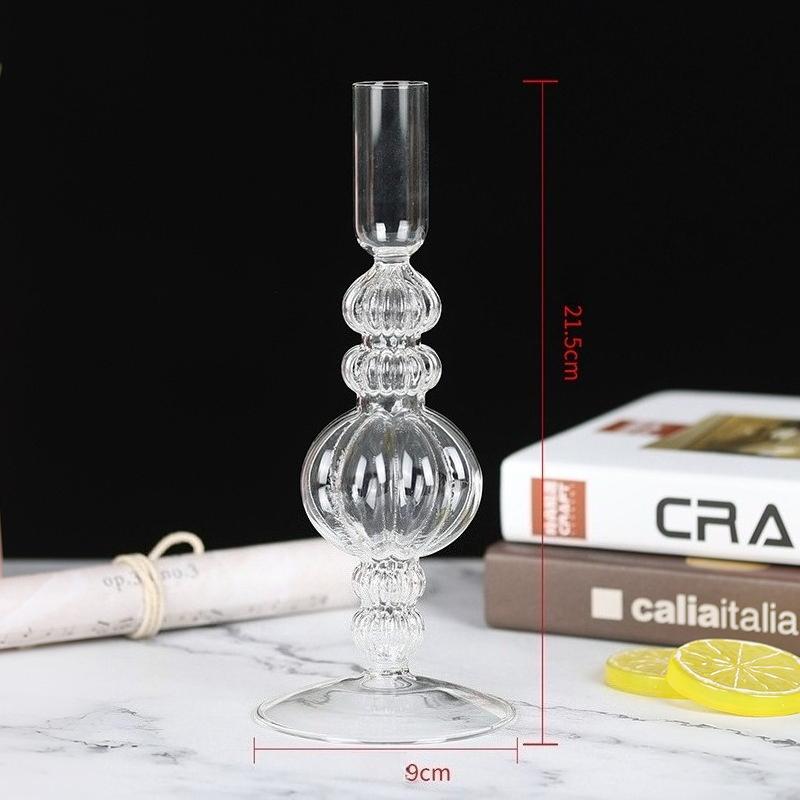 Bougeoir en Verre Européen Rétro Créatif Décoration de Maison Simple Bougeoir en Verre Coloré Convient pour les Mariages Décoration de Table