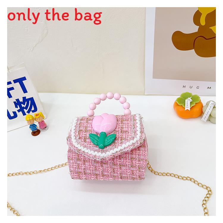 Childrens Cartoon Pattern Pu Shoulder Bag With Artificial Pearl Bow And Flower Decoration For Daily Casual Wear