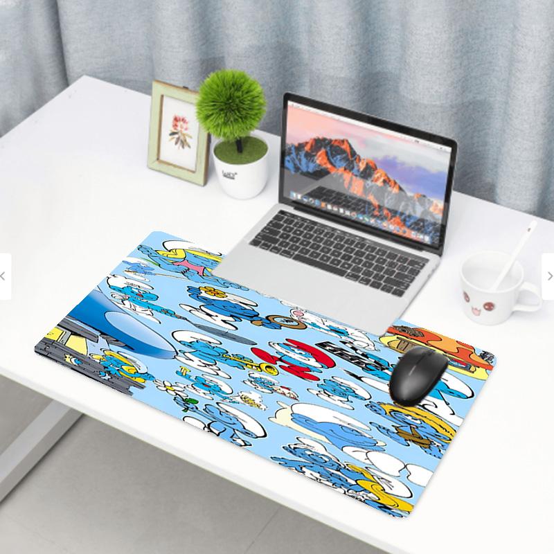 Blue Smurfs Print Mouse Pad, Anti‑Slip Desktop Keyboard Mat, for PC Laptop Gaming Working Daily Use, Cool Festival Surprise Gift