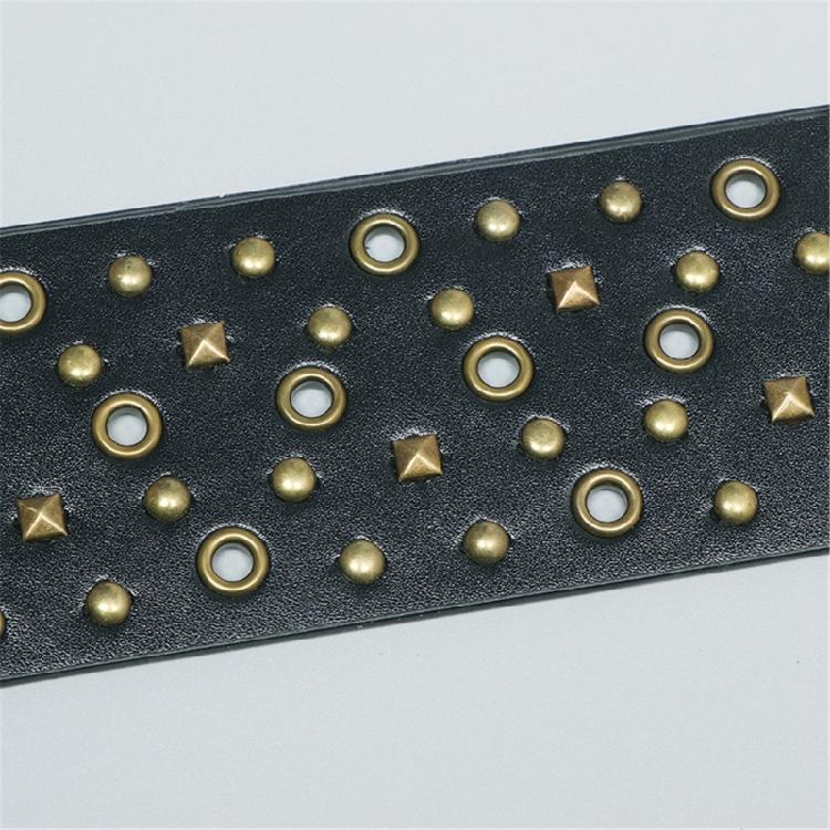 Pin Buckle Waist Belt with Rivet Adjustable Waist Belt for Women Jean Skirt Coat