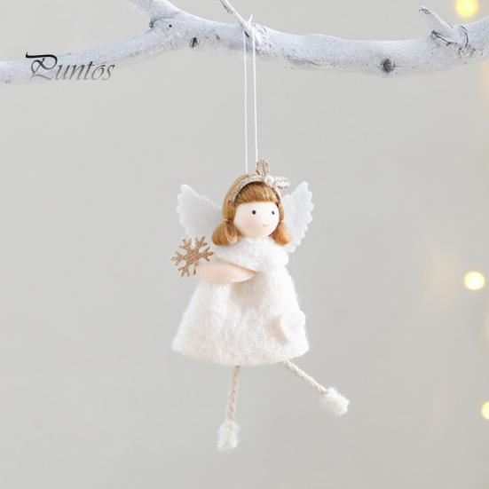 Pastel Color Seasonal Ornament Christmas Plush Doll Ornament, Xmas Tree Decorative Angel Cute Keepsake for Pendant Tree, Winter Holiday Home