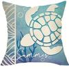 Blue Ocean Pillowcase With Turtle Shell And Scallopssuitable For Sofa Car Bedroom Decorative Cushion Cover Pillow Cover