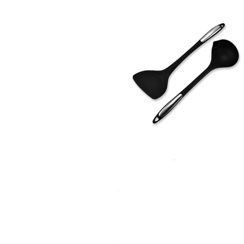 

2 шт./набор Бытовая ложка для приготовления хот-пота, силиконовая ложка для отделения масла, ложка для отделения масла от супа, силиконовая лопатка-ложка, кухонная утварь 2pcs чёрный
