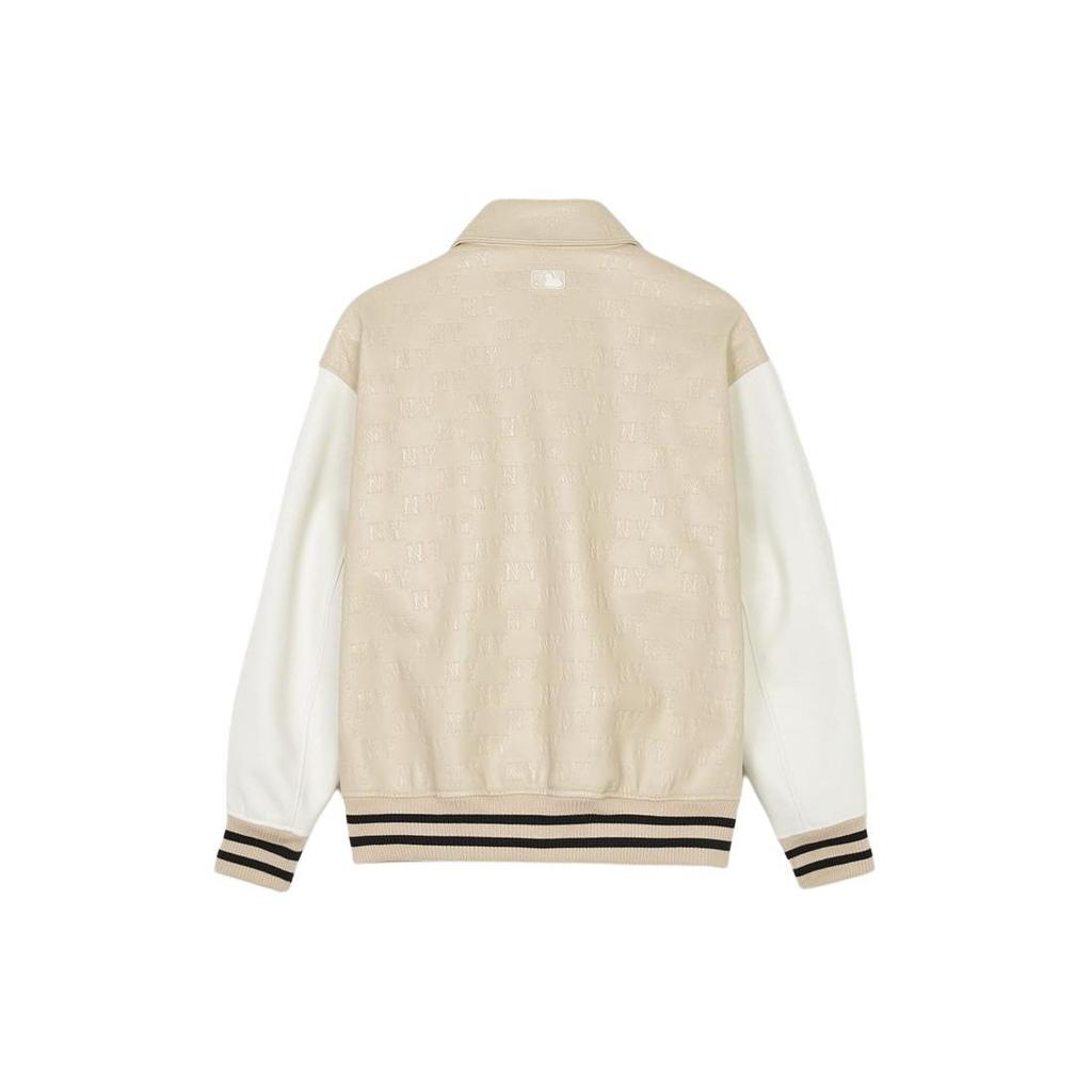 MLB SS24 New York Yankees Color Block Logo Button Jacket Unisex Jacket Beige 3AJPM0241-50SAL
