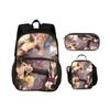 FAIRY TAIL Round Front Bag Backpack Pen Bag Ice Bag 3Pcs Set Cartoon Anime Printed Student Boys and Girls New Versatile