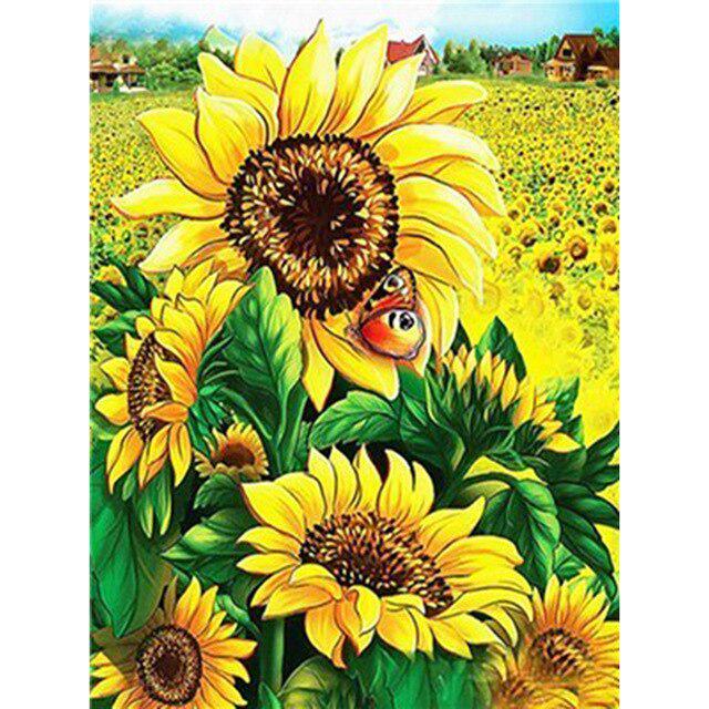 5D DIY Daimond Painting Full Round Drill Sunflower Aimond Embroidery Cross Stitch Kit Paintings