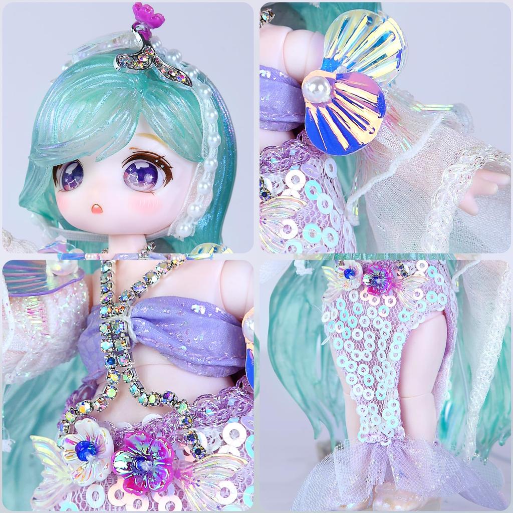 ICY Fortune Days 13cm BJD Doll - Anime Style Doll Set, Perfect for Gifts, Decoration, DIY Exercise, and Collections, Girl's Doll 8+ (Pisces)